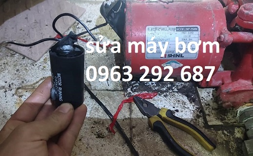 máy bơm cháy do hỏng tụ đề