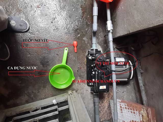 Cách mồi nước máy bơm qua 6 bước sau