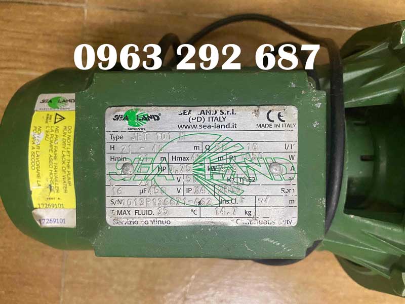 Thông số kỹ thuật máy bơm ly tâm Sealand Jet 101M (750W) cũ